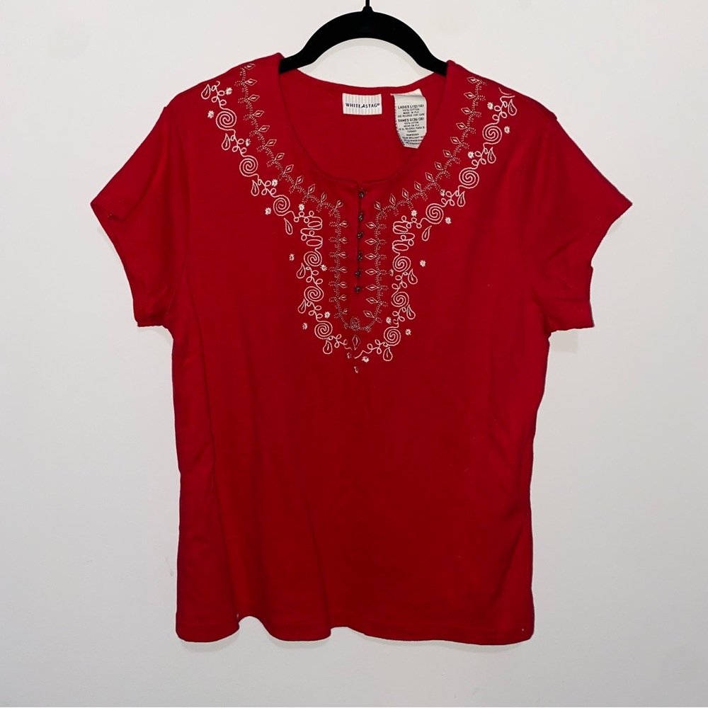 VTG77 nwot vintage women’s embroidered blouse